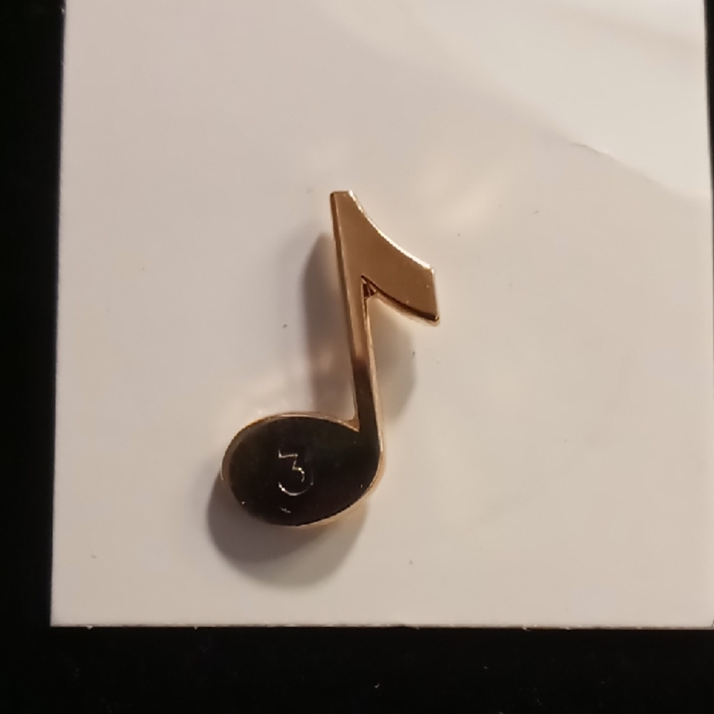 Gold Musical Note Pin and piano key lapel pin .Tie pin